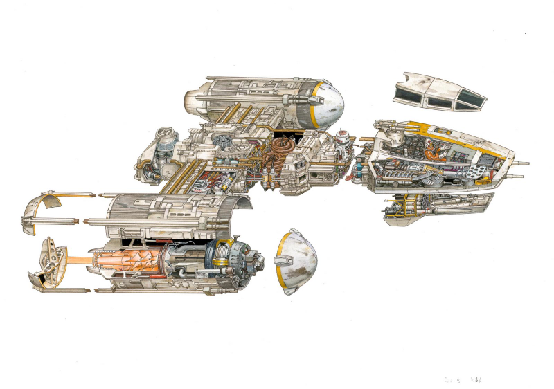 Illustration for article titled The amazing Star Wars vehicles and location cutaways by Hans Jenssen